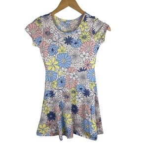 George Girls Cotton Floral Short Sleeve Dress Size M (7/8)